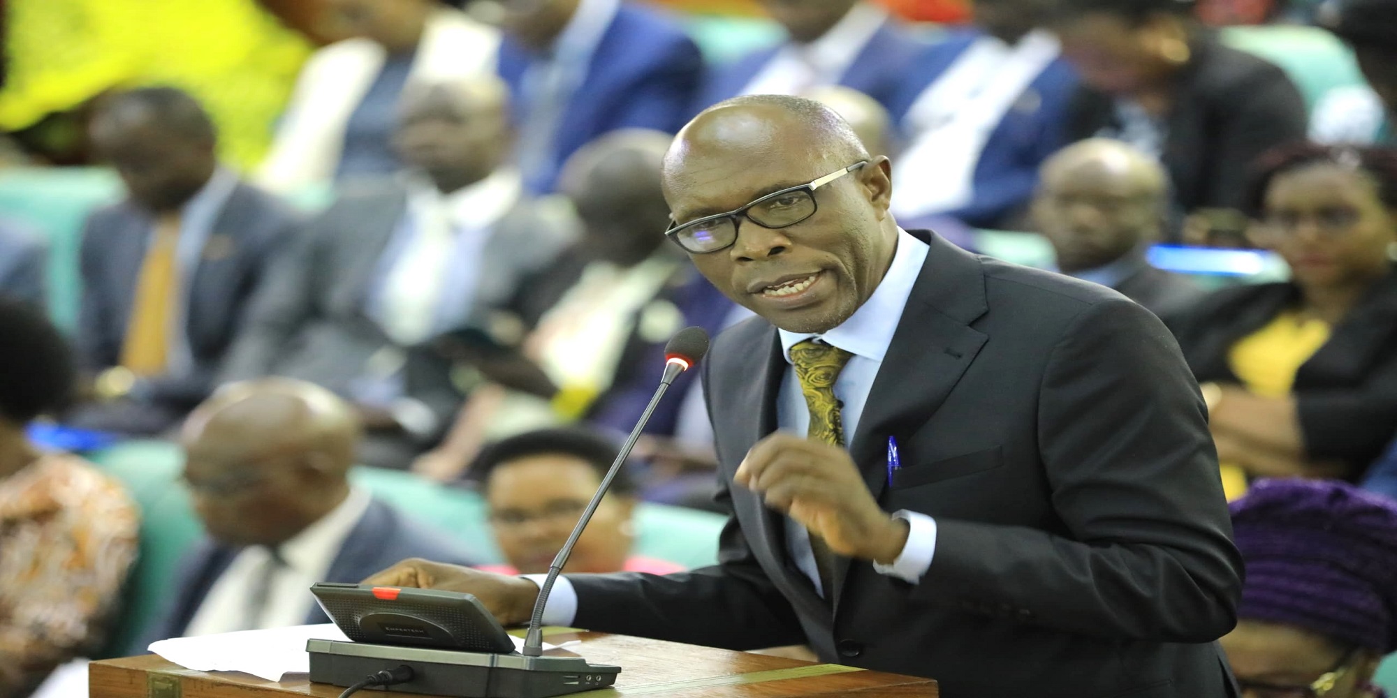 Dr Joseph Ruyonga, the Chairperson of the Committee on Health presenting his statement on the forced HIV/AIDS testing 