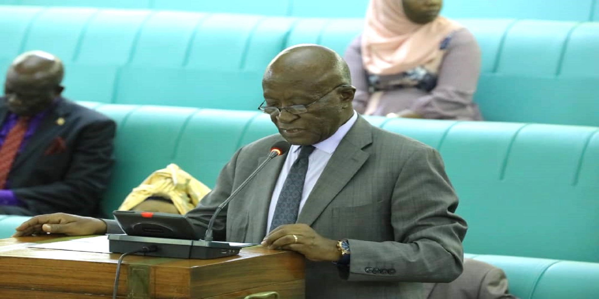 Hon. James Nsaba Buturo presenting his motion on the Floor of the House on Thursday, 26 September 2024