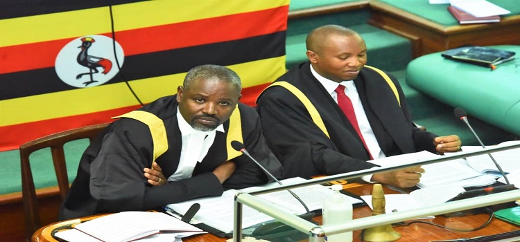 Deputy Speaker, Tayebwa listens to a presentation by a member at committee stage